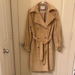 Tan Corduroy Trench Coat